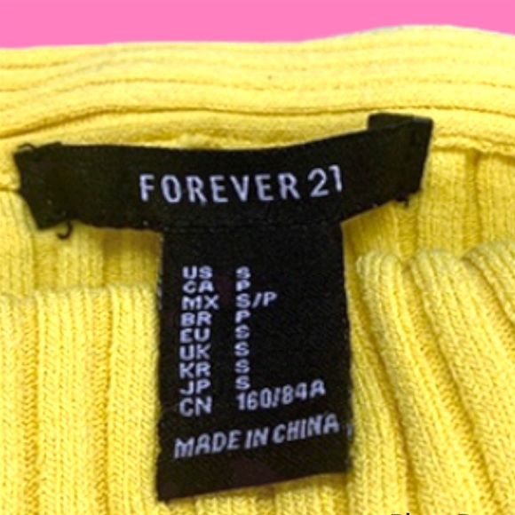 Forever 21 Ribbed Yellow Crop Top - Picture 4 of 4